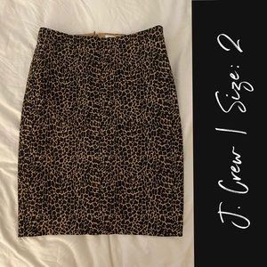 J. Crew Womens Leopard No 2 Pencil Skirt Size 2